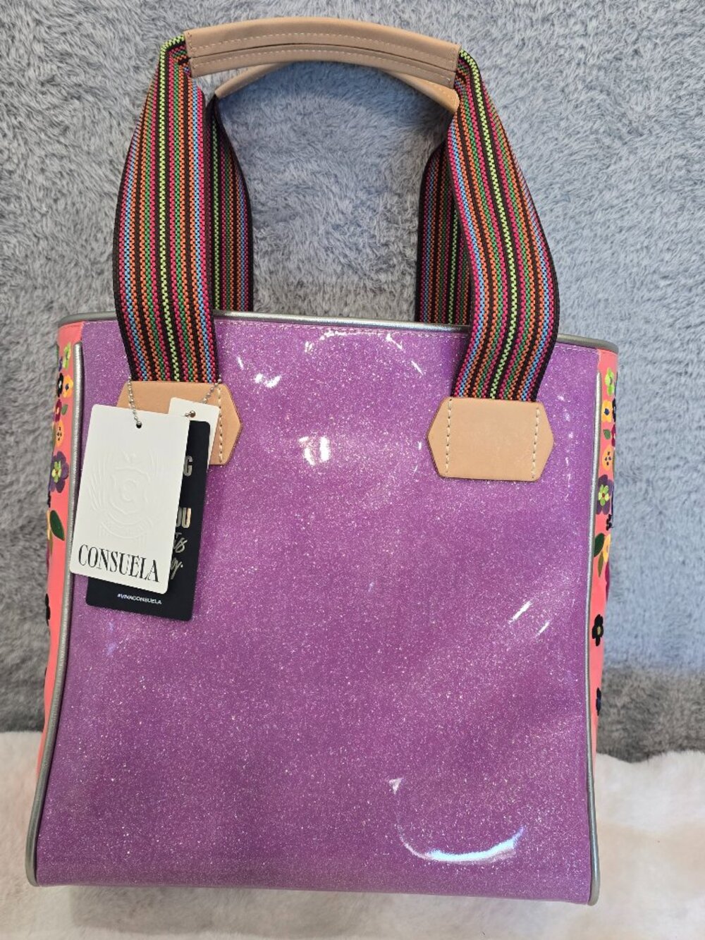 Consuela Classic Tote Twy NEW NWT Floral Embroidery Resort Vacation